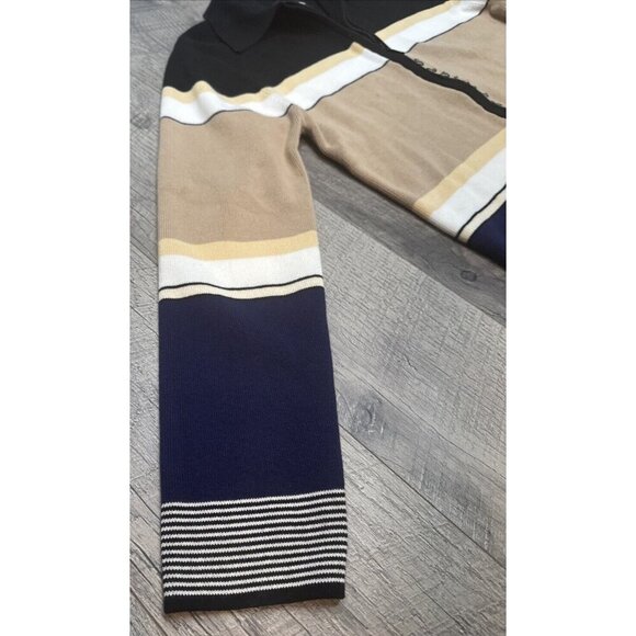 Sag Harbor Cardigan Sweater Womens Small Full Zip Cotton Knit Striped 90s NEW - Picture 5 of 11